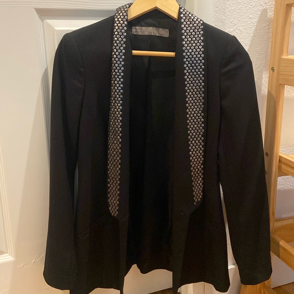 Zara black with studs blazer
